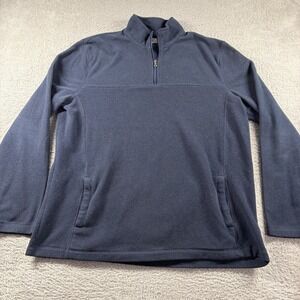 Croft & Barrow Fleece Quarter Zip Sweater Mens XL Blue Pockets Lounge‎ Comfort